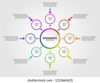 Infographic design, vector, layout, diagram, annual report, web design. Buisiness concept with 8 options, steps or process.
