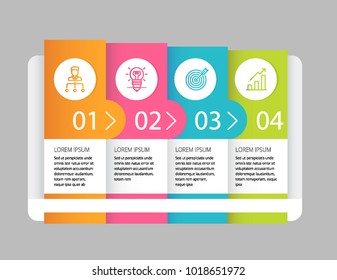 Infographic design vector and marketing icons can be used for workflow layout, diagram, annual report, web design. Business concept with 4 options, steps or processes.