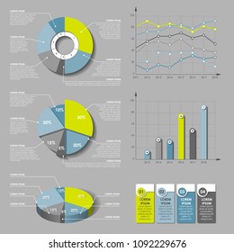 Infographic design vector and marketing icons can be used for workflow layout, diagram, annual report, web design. Business concept with options, steps or processes. Vector infographics pie 3d chart