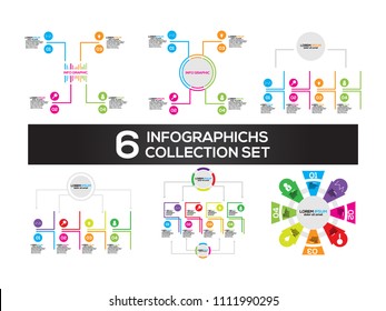 Infographic design vector and marketing icons can be used for workflow layout, diagram, annual report, web design. Business concept with 3, 4, 5, 6 and 10 options, steps or processes.