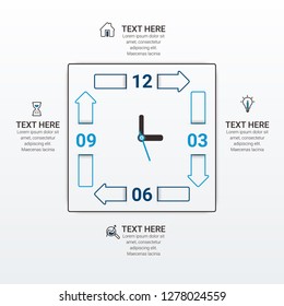 Infographic design vector and marketing icons can be used for workflow layout, diagram, annual report, web design, steps or processes. - Vector