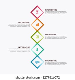 Infographic design vector and marketing icons can be used for workflow layout, diagram, annual report, web design, steps or processes. - Vector