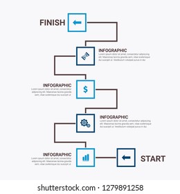 Infographic design vector and marketing icons can be used for workflow layout, diagram, annual report, web design, steps or processes. - Vector
