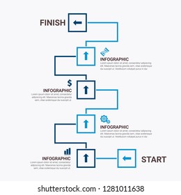 Infographic design vector and marketing icons can be used for workflow layout, diagram, annual report, web design, steps or processes. - Vector
