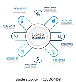 Infographic design vector and marketing icons can be used for workflow layout, diagram, annual report, web design, steps or processes. - Vector
