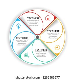 Infographic design vector and marketing icons can be used for workflow layout, diagram, annual report, web design, steps or processes. - Vector