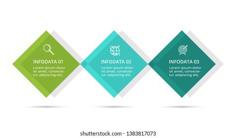 Infographic design vector and marketing icons for diagram, graph, presentation and round chart. Concept with 3 options