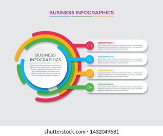 Infographic design vector and marketing icons can be used for workflow layout, diagram, annual report, web design. 
Business concept with 4 options, steps or processes. - Vector 