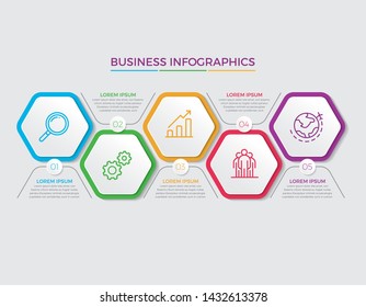 Infographic design vector and marketing icons can be used for workflow layout, diagram, annual report, web design. 
Business concept with 5 options, steps or processes. - Vector 