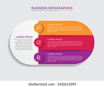 Infographic design vector and marketing icons can be used for workflow layout, diagram, annual report, web design. 
Business concept with 3 options, steps or processes. - Vector 