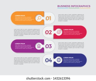 Infographic design vector and marketing icons can be used for workflow layout, diagram, annual report, web design. 
Business concept with 4 options, steps or processes. - Vector 