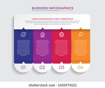 Infographic design vector and marketing icons can be used for workflow layout, diagram, annual report, web design. 
Business concept with 4 options, steps or processes. - Vector 