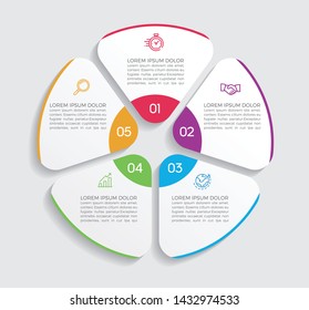 Infographic design vector and marketing icons can be used for workflow layout, diagram, annual report, web design. 
Business concept with 5 options, steps or processes. - Vector 