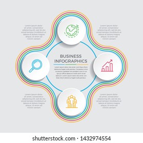 Infographic design vector and marketing icons can be used for workflow layout, diagram, annual report, web design. 
Business concept with 4 options, steps or processes. - Vector 