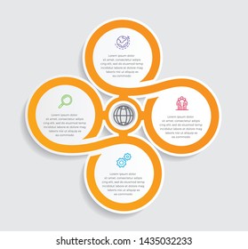 Infographic design vector and marketing icons can be used for workflow layout, diagram, annual report, web design. 
Business concept with 4 options, steps or processes. - Vector 