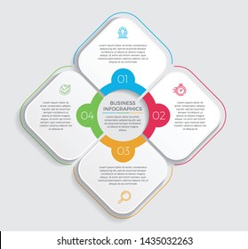 Infographic design vector and marketing icons can be used for workflow layout, diagram, annual report, web design. 
Business concept with 4 options, steps or processes. - Vector 