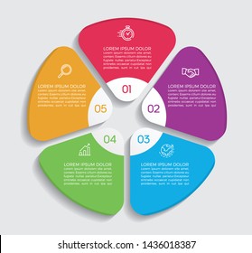 Infographic design vector and marketing icons can be used for workflow layout, diagram, annual report, web design. 
Business concept with 5 options, steps or processes. - Vector 