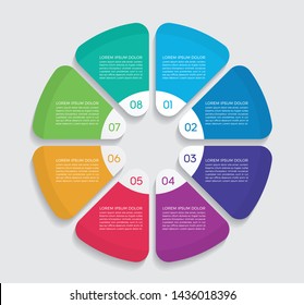 Infographic design vector and marketing icons can be used for workflow layout, diagram, annual report, web design. 
Business concept with 8 options, steps or processes. - Vector 