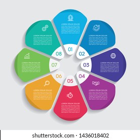 Infographic design vector and marketing icons can be used for workflow layout, diagram, annual report, web design. 
Business concept with 8 options, steps or processes. - Vector 