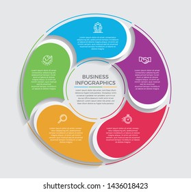 Infographic design vector and marketing icons can be used for workflow layout, diagram, annual report, web design. 
Business concept with 5 options, steps or processes. - Vector 