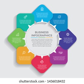 Infographic design vector and marketing icons can be used for workflow layout, diagram, annual report, web design. 
Business concept with 8 options, steps or processes. - Vector 