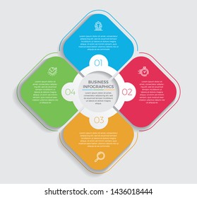 Infographic design vector and marketing icons can be used for workflow layout, diagram, annual report, web design. 
Business concept with 4 options, steps or processes. - Vector 