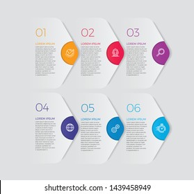 Infographic design vector and marketing icons can be used for workflow layout, diagram, annual report, web design. 
Business concept with 6 options, steps or processes. - Vector 