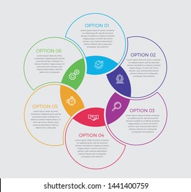 Infographic design vector and marketing icons can be used for workflow layout, diagram, annual report, web design. 
Business concept with 6 options, steps or processes. - Vector