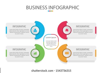 Infographic design vector and marketing icons can be used for workflow layout, diagram, annual report, web design. Business concept with 4 options, steps or processes.