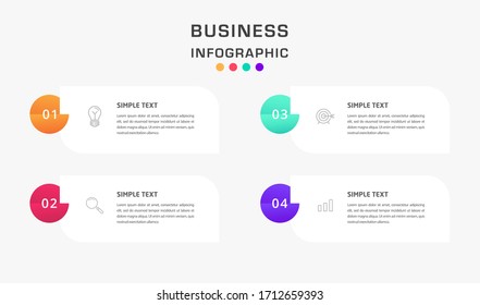 Infographic design vector and marketing icons can be used for workflow layout, diagram, annual report, web design. Business concept with 4 options, steps or processes.