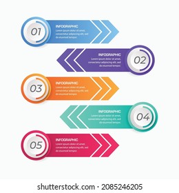 Infographic design vector and marketing icons can be used for workflow layout, diagram, annual report, web design. Business concept with 5 options, steps or processes. 