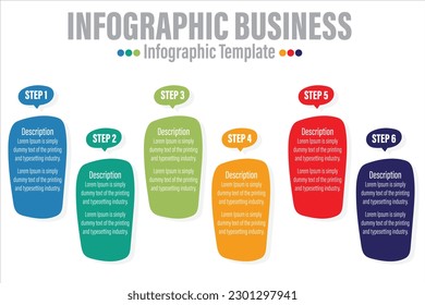 Infographic design vector and marketing icons can be used for workflow layout, diagram, annual report, web design. Business concept with 6 options, steps or processes.