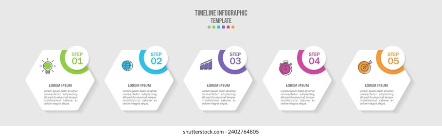 Infographic design vector and marketing icons can be used for workflow layout, diagram, annual report, web design. Business concept with 5 options.