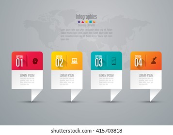 Infographic design vector and marketing icons can be used for workflow layout, diagram, annual report, web design. Business concept with 4 options, steps or processes.