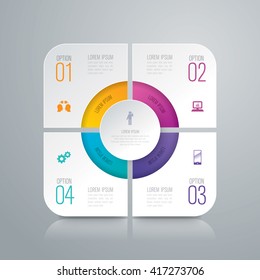 Infographic design vector and marketing icons can be used for workflow layout, diagram, annual report, web design. Business concept with 4 options, steps or processes.