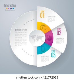 Infographic design vector and marketing icons can be used for workflow layout, diagram, number options, web design. Business concept with 3 options, parts, steps or processes. Abstract background.