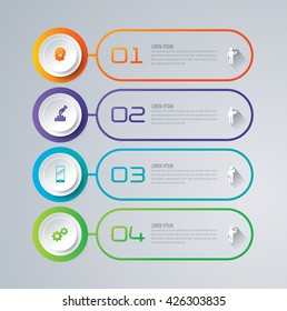 Infographic design vector and marketing icons can be used for workflow layout, diagram, annual report, web design. Business concept with 4 options, steps or processes.