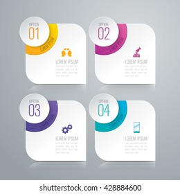 Infographic design vector and marketing icons can be used for workflow layout, diagram, annual report, web design. Business concept with 4 options, steps or processes.