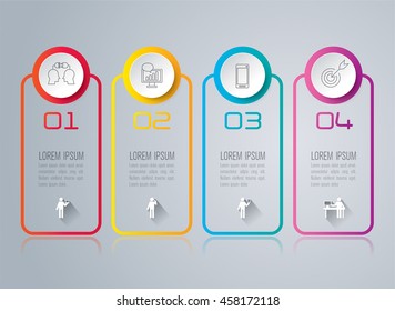 Infographic design vector and marketing icons can be used for workflow layout, diagram, annual report, web design. Business concept with 4 options, steps or processes.