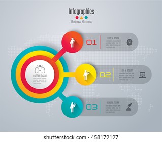 Infographic design vector and marketing icons can be used for workflow layout, diagram, annual report, web design. Business concept with 3 options, steps or processes.