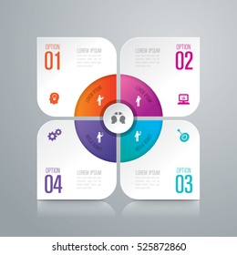 Infographic design vector and marketing icons can be used for workflow layout, diagram, annual report, web design. Business concept with 4 options, steps or processes.