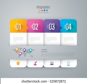 Infographic design vector and marketing icons can be used for workflow layout, diagram, annual report, web design. Business concept with 4 options, steps or processes.