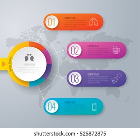 Infographic design vector and marketing icons can be used for workflow layout, diagram, annual report, web design. Business concept with 4 options, steps or processes.