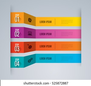 Infographic design vector and marketing icons can be used for workflow layout, diagram, annual report, web design. Business concept with 4 options, steps or processes.