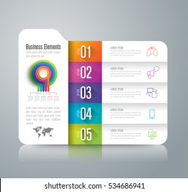 Infographic design vector and marketing icons can be used for workflow layout, diagram, annual report, web design. Business concept with 5 options, steps or processes.