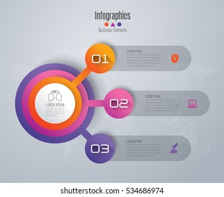 Infographic design vector and marketing icons can be used for workflow layout, diagram, annual report, web design. Business concept with 3 options, steps or processes.