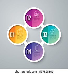 Infographic design vector and marketing icons can be used for workflow layout, diagram, annual report, web design. Business concept with 4 options, steps or processes.