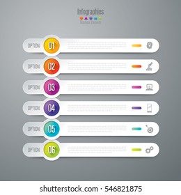 Infographic design vector and marketing icons can be used for workflow layout, diagram, annual report, web design. Business concept with 6 options, steps or processes.