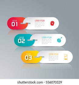 Infographic design vector and marketing icons can be used for workflow layout, diagram, annual report, web design. Business concept with 3 options, steps or processes.