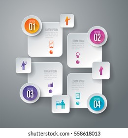 Infographic design vector and marketing icons can be used for workflow layout, diagram, annual report, web design. Business concept with 4 options, steps or processes.